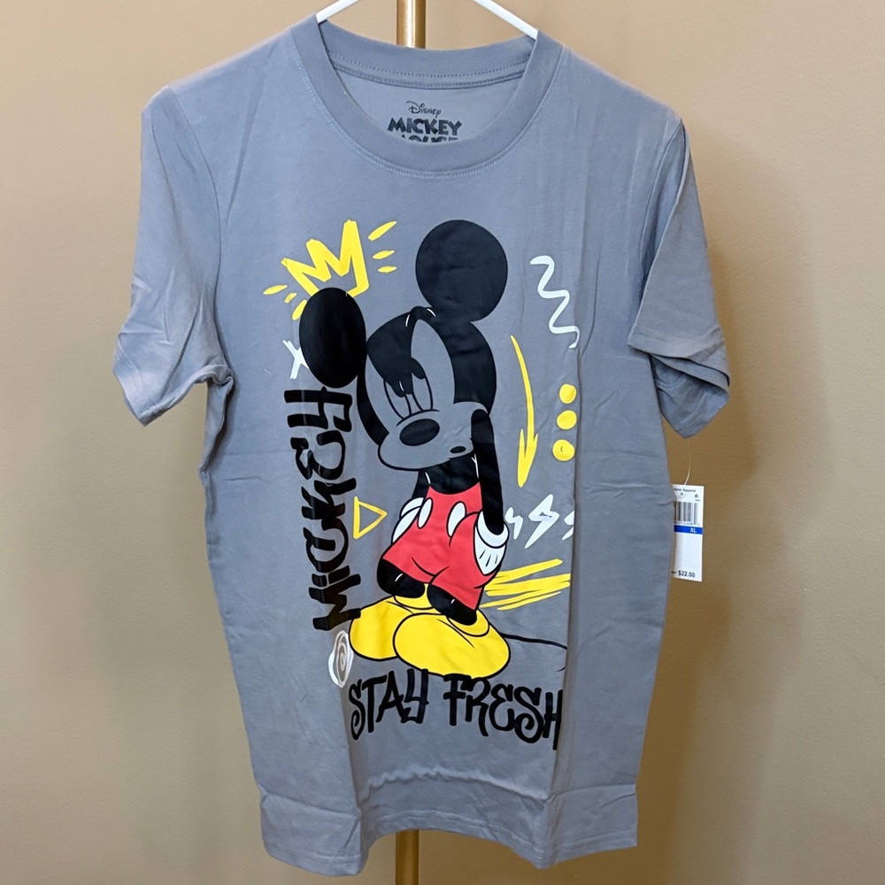 Disney Gray T-Shirt with Vibrant Mickey Design